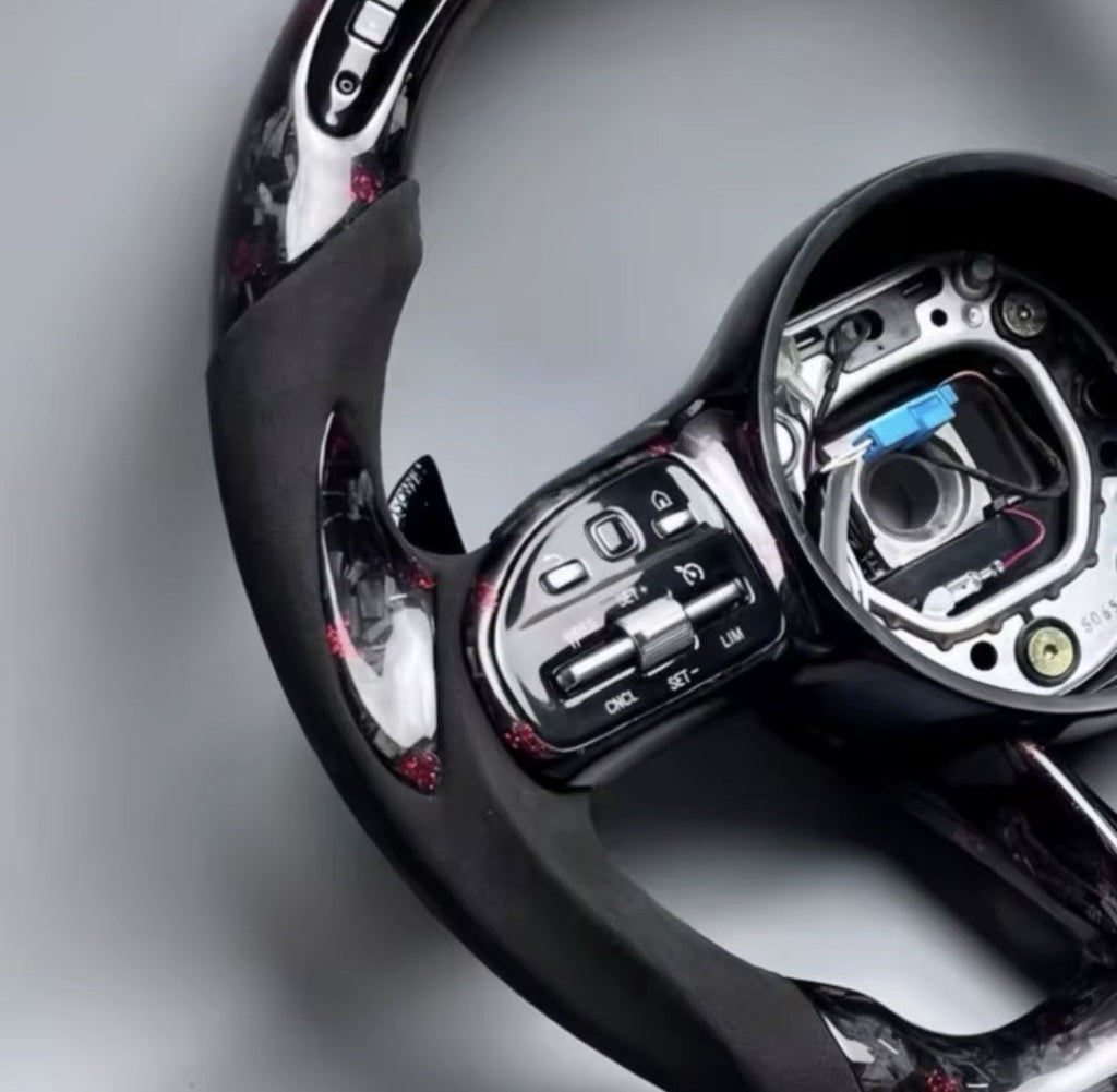 G63 forged carbon steering wheel view 3